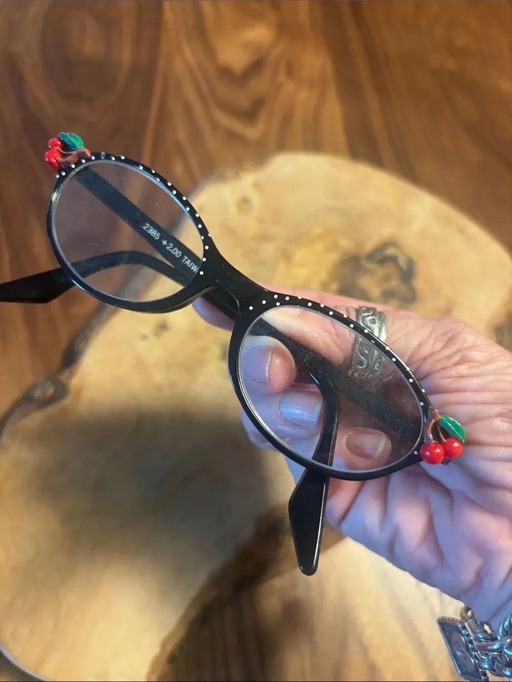 Vintage Black Cherry Accent Reading Glasses +2.00